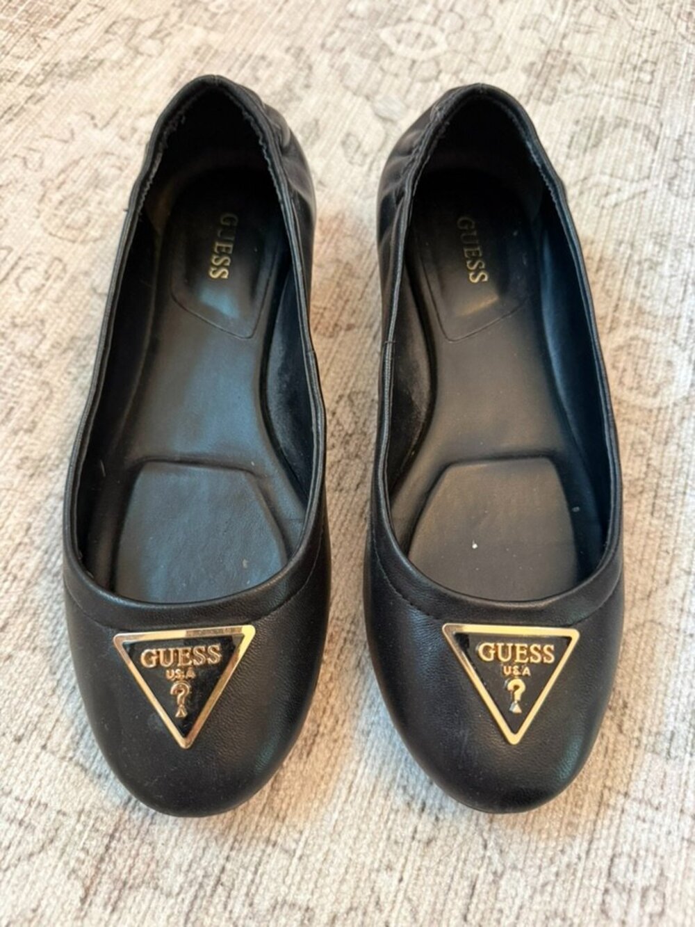 Guess Miffyh Elasticized Back Logo Ballet Flats Sz 5.5